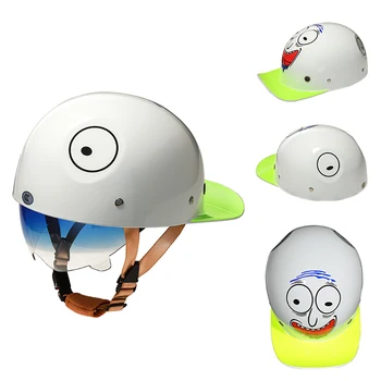 Бейзболен мотоциклет шлем с открито лице, одобрен 3C DOT, мотоциклет шлем половина на лицето, класически ретро каска, лятна бейзболна шапка, каска
