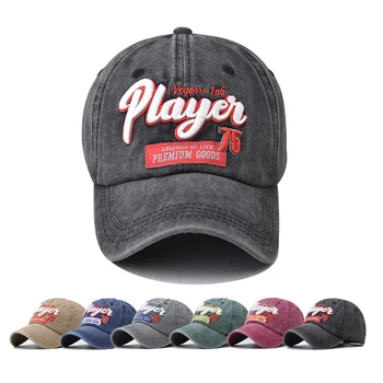 Бейзболна шапка player 75 с бродерия, шапка от слънцето в ретро-стил, пролетно-есенна ковбойская бейзболна шапка за миене, облегающая шапка в стил хип-хоп