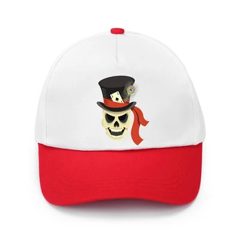 Бейзболна шапка, регулируем детска шапка, солнцезащитная шапка за момчета и момиченца, шапка в стил хип-хоп, въведете своя дизайн, изработени по поръчка шапка с принтом на скелета