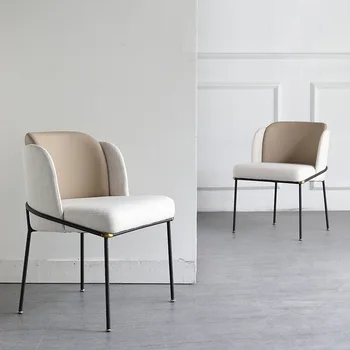 Бели ресторант трапезни столове, всекидневна, модерна дама, Единична Кожена италиански тоалетка за грим, Мебели Nordic Silla