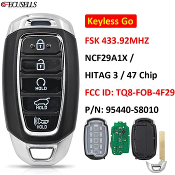 Бесключевой дистанционно ключ Go 433 Mhz NCF29A1X/HITAG 3/47 с чип FCC ID: TQ8-FOB-4F29 за Hyundai Palisade 2019-2021 P/N: 95440-S8010