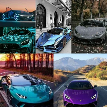 Благосъстоянието на автомобили, различни стилове на автомобилни снимки, цветни пейзажи, съответните бриллиантовым картинам