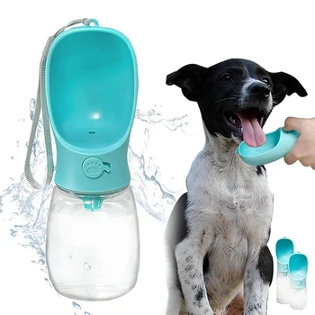 Бутилка за вода за кучета с поилкой За котки, кученца, малки, средни, големи кучета (12 мл/350 мл)