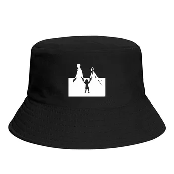 Бял Черен Дизайн Spy x Family Унисекс, панама, плажна ветрозащитная дебела Панама, слънчеви шапки с козирка, рибарски шапки