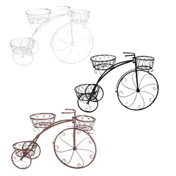Велосипедна кошница за цветя, държач за колички, артистични бижута, саксия, метална велосипедна стойка за растения, декорация вътрешен двор, тераси, огради за къщи