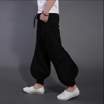 Висококачествен памук и лен, пролетно-летни панталони шаолиньского монах кунг-фу, панталони за тайдзи ушу, зреещи гащички