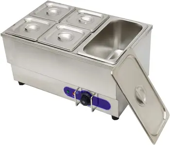 Висококачествена неръждаема стомана Нагревател на храна на 5 тенджери Парна настолна нагревател на храна Ресторант В 110
