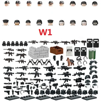 Войници на специалните сили на SWAT, Оръжие, Армията на MOC, Модерни военни Строителни Блокове, Фигури, Оръжия, Тухли, мини-Играчки за децата