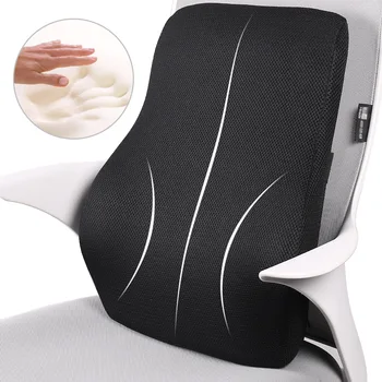 Възглавница за сядане от памук с ефект на паметта, Черно с каишки, Нов масажор за кръста и гърба