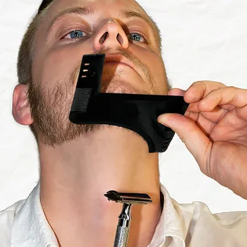 Выпрямляющий гребен катер Аксесоари в Стила на брадата Черна Пластмасова формоване гребен за мустаци Мъжки формоване гребен срещу разнищване на Машинка за подстригване на Линия