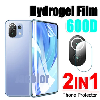 Гидрогелевая Филм 2в1 С Пълно Покритие За Xiaomi Mi 11 Ultra Lite Pro 5G Мека Гел Защитно Фолио За Екрана на Обектива на Камерата 11Lite 11Pro 11Ultral 5g