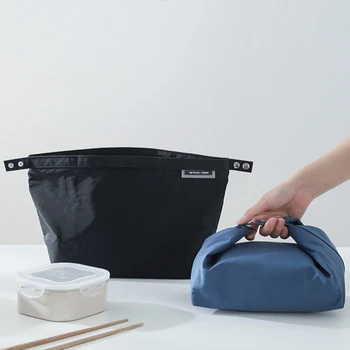 Голяма Преносима чанта за обяд, модни водоустойчива чанта за bento с топлоизолация и студена изолация, чанта за съхранение на продукти за пикник, на работа, на училище
