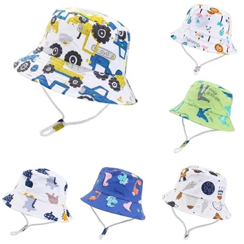 Градинска лятна панама за момичета, детски солнцезащитная шапка за момчета, памучен детска шапка, UV-панама за деца, детска Панама за момичета