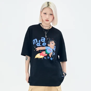 Дамски тениски с къс ръкав в японски стил с анимационни герои, цветни летни тениски с принтом аниме в стил хип-хоп, свободни памучни тениски, потници