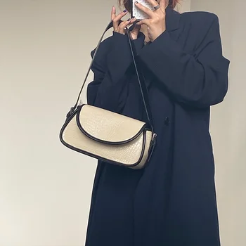 Дамски Чанти Тенденция 2023, лятна малка чанта през рамо от кожа на Алигатор, дамски чанти-тоут Y2K, дамски чанти-месинджър от кожа