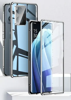 Двупосочен стъклен магнитен калъф Huawei P60 Pro от алуминий, метал, пълен калъф за защита на обектива на 360 градуса за Huawei P60 Арт