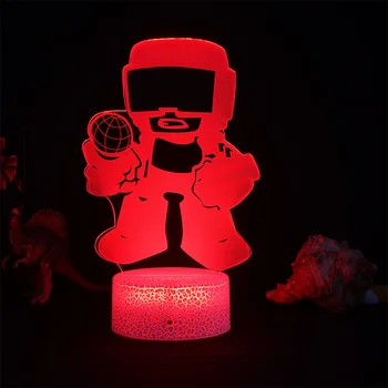 Детска Стая Детска Фигурка FNF LED Friday Night Funkin Night Lights Led Панелни Тела 3D Лампа Сладък Декор Подарък За Приятели