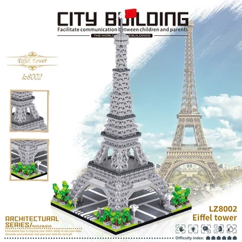 Детски играчки Айфеловата кула, градски строителен блок, комплект Биг Бен, Лувъра, на световно известната колекция на набор от модели на 