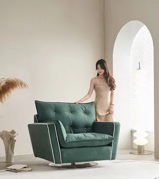 Диван за един човек, удобно въртящо се кресло, италиански минималистичен мързелив диван, стол за почивка