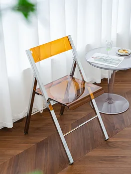 Дизайн акрил складного стола с покритие покритие, прозрачна облегалка на Обедната стол, Тоалетка табуретка и Столове за модерна всекидневна, Мебели