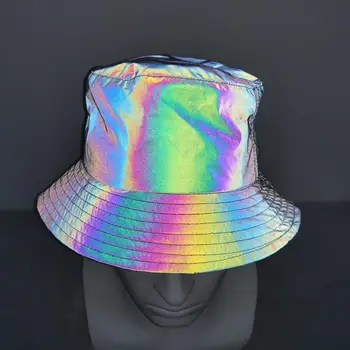 Директна доставка на цветни светоотражающая панама индивидуалност хип-хоп шапки, мъжки и женски нощни магически цветни светлоотразителни шапки