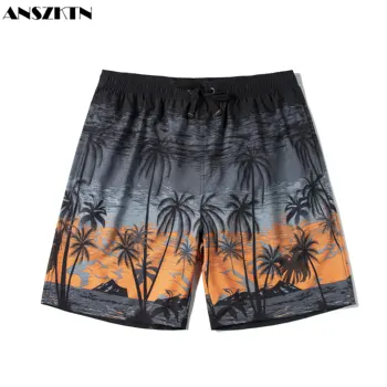 Директни продажби от производителите ANSZKTN нови плажни панталони, мъжки быстросохнущих свободните плавок голям размер, спортни къси панталони за почивка
