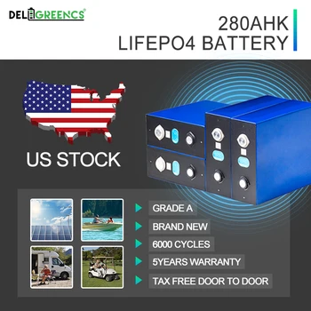 Доставка от склад в САЩ, Сега GradeA Lifepo4 EVE280K 6000 Цикъла Маркова Новост Lifepo4 Акумулаторна Батерия 48 Не се облагат с данък За слънчеви Батерии EV