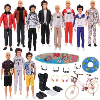Дрехи за кукла Кен, мъжки стоп-моушън дрехи ръчна изработка, Палта, Топ + панталони, ежедневни облекла, обувки, Дрехи за Барби кукли, аксесоари за кукли Кен