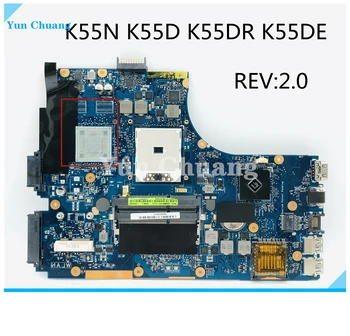 Дънната платка на лаптопа K55N за ASUS K55N K55DE K55DR K55D k55 опция тест оригиналната дънна платка REV 2.0 AMD DDR3
