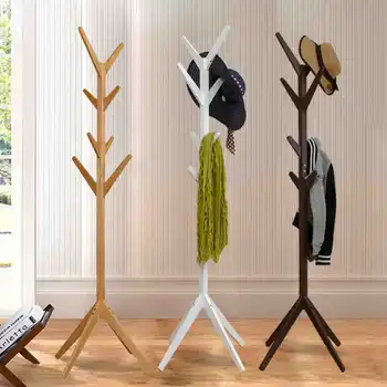 Дървена закачалка Formwell за дрехи, Отделно стоящи, закачалка за дрехи от дърво в коридора, закачалка-органайзер за палта и шапки, натурална бор