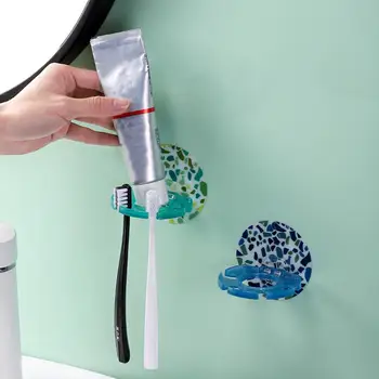 Държач за четка за зъби, Самозалепващи водоустойчив стойка за четка за зъби и паста за зъби от ABS-пластмаса, Органайзер за баня, инструменти за дома