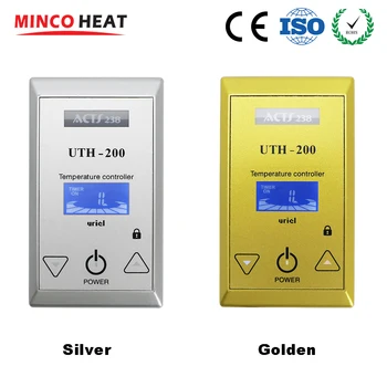 Електрически регулатор на температурата MICON HEAT/филмов регулатор на температурата на загряване на сауната, парната баня, зала гореща йога Златен/сребърен