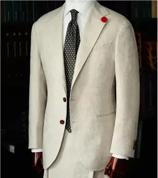 Есен 2022, най-Новите мъжки костюми, 2 броя, Оборудвана обикновен бял Бизнес Костюм за един Господин, roupas masculinas (яке + панталон, Сватбени мъжки