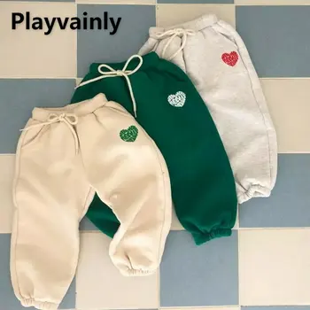 Есенно-зимни панталони за малки момчета и момичета, памучни ежедневни панталони с еластичен ластик на талията, свободни панталони, бебешки дрехи E22401