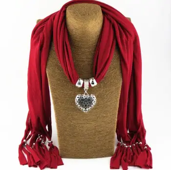 Есента е най-новият женски копринен шал със сърца, забележително колие, яка-чокер ръчно изработени в стил бохо, Макси-огърлици и висулки, големи бижута