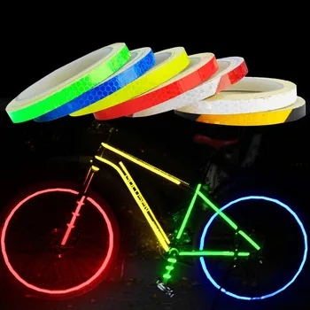 Етикети наем 1 см. * 8 м, Светоотражающая лента, флуоресцентни ленти за МТВ велосипед, велосипедни ленти за колоездене шлем, мотоциклет, скутер