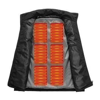 Жилетка с електрически нагревател, USB зареждане, жилетка с подгряване, преминете на дисплея, умна електрическа яке, топло за тяло с 3 нива на отопление