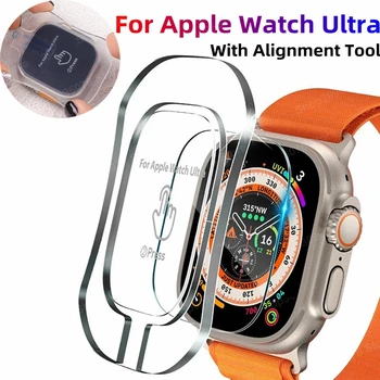 За Apple Watch Ultra 49 мм Закалено Стъкло С Инструмент за Автоматично Залепване на Фолио, Защитно Фолио За Екрана iWatch Series 8 Ultra 49 мм