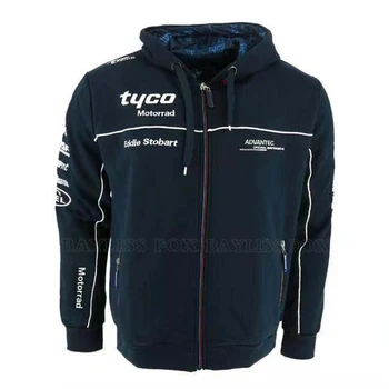 За BMW Motorrad Motorsport Tyco Супербайк TAS Racing син памучен hoody с цип за възрастни, спортна hoody, кортеж