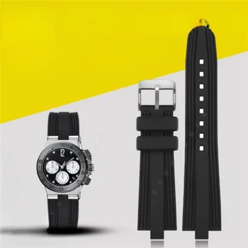 За Bvlgari силиконови каишки за часовници от Водоустойчив каучук мъже, жени издут интерфейс 22 мм, Меки и удобни аксесоари за часовници