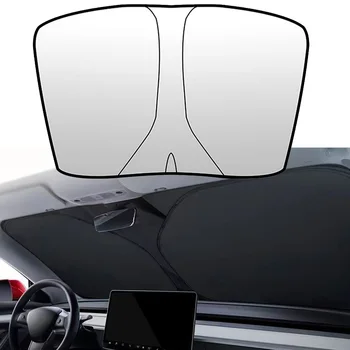 За автомобил Tesla Model 3 Y X S сенника на предното стъкло, козирка от слънцето, блокиране на защита от ултравиолетовите лъчи, чадър Coche