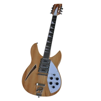 Заводска 12-струнен оригинална електрическа китара с полуполым корпус с инкрустации от бели перли, предложението за поръчка