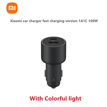 Зарядно за кола Xiaomi 1A1C бързо зареждане на цветен лека нощ Версия 100 W 5 В/3A Двойно USB QC Зарядно Устройство Адаптер За iPhone Samsung Huawe