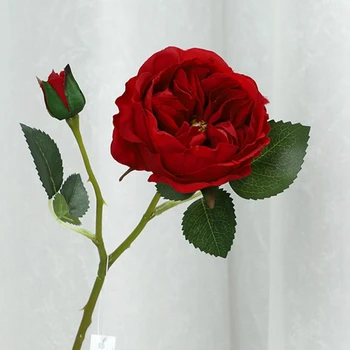 Изкуствени Рози, коприна букет с дълга браншовите за сватба, декорация за масата в дома на стаята, изкуствено растение за сватбени събития