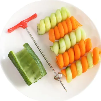 Инструмент за нарязване на Зеленчуци Спирала с нож, един Хеликоптер салата от Картофи, Моркови, краставици, творчески винторезный нож, Спирализатор, кухненски инструмент