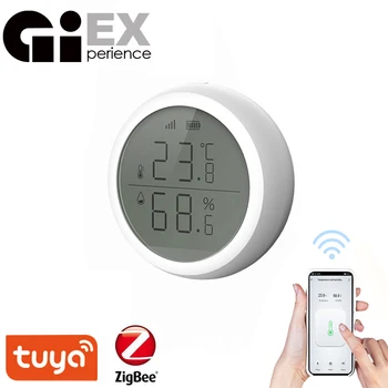 Интелигентен Сензор за Температура и Влажност на ZigBee Led Экранный Термометър С Висока/ниска Аларма Sasha Smart Home
