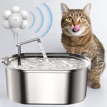 Интелигентен фонтан за котки обем 3,2 литра от неръждаема стомана, Автоматично се за котки, Пияч за домашни любимци, чешма за котки