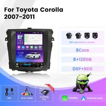 Интелигентна система за Автомобилни Радио Android За TOYOTA Corolla 2007-2010 За Tesla Carplay LTE 4G WIFI BT RDS Автомобилен Мултимедиен Плеър