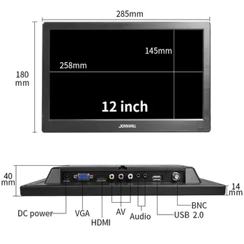 - инчов монитор на КОМПЮТЪР 1366x768 LCD телевизор с дисплей, HDMI, VGA, USB AV BNC 12/10.1 инчов монитор gamer