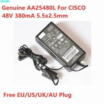 Истински AA25480L 48 380 мА 0.38 A 18 W 5,5x2,5 мм 341-0306-01 Адаптер За CISCO AP1042N CAP3502I IP телефон Захранване на Зарядното Устройство